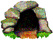 cave with blinking yellow eyes